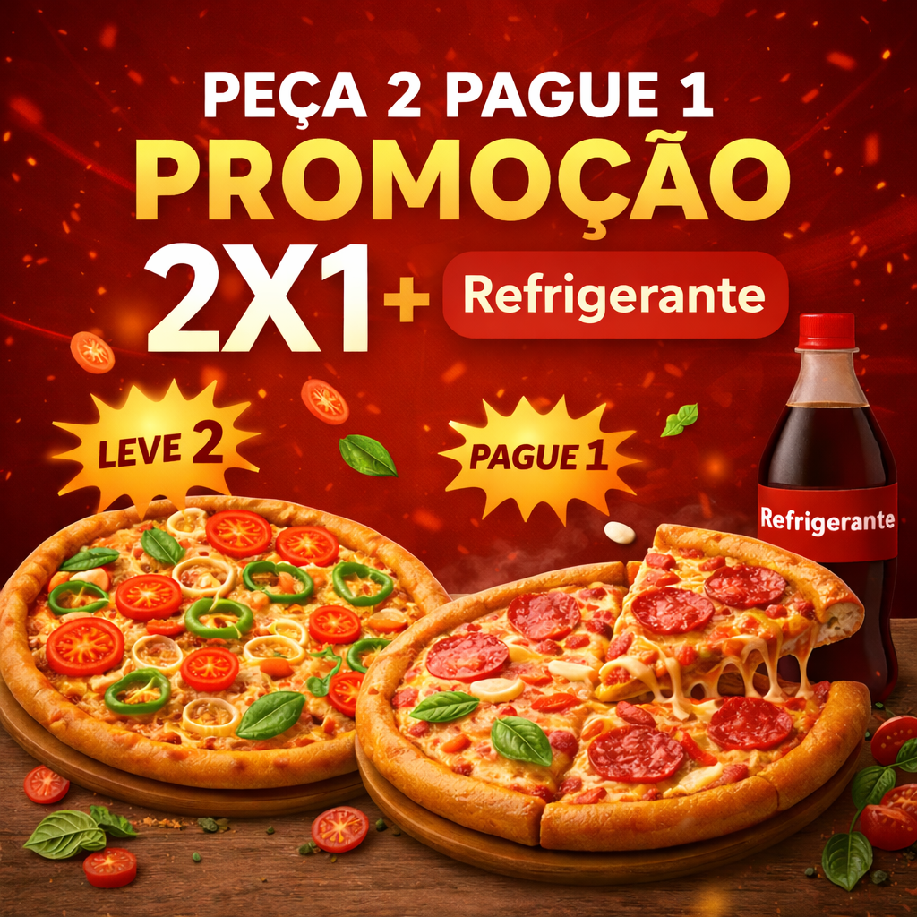 02 Pizzas P + 1 Refrigerante 2 Litros
